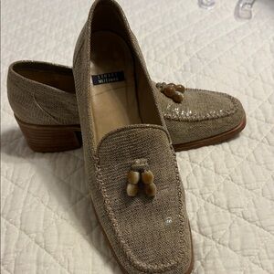 Stuart Weitzman Tan Textured Flats